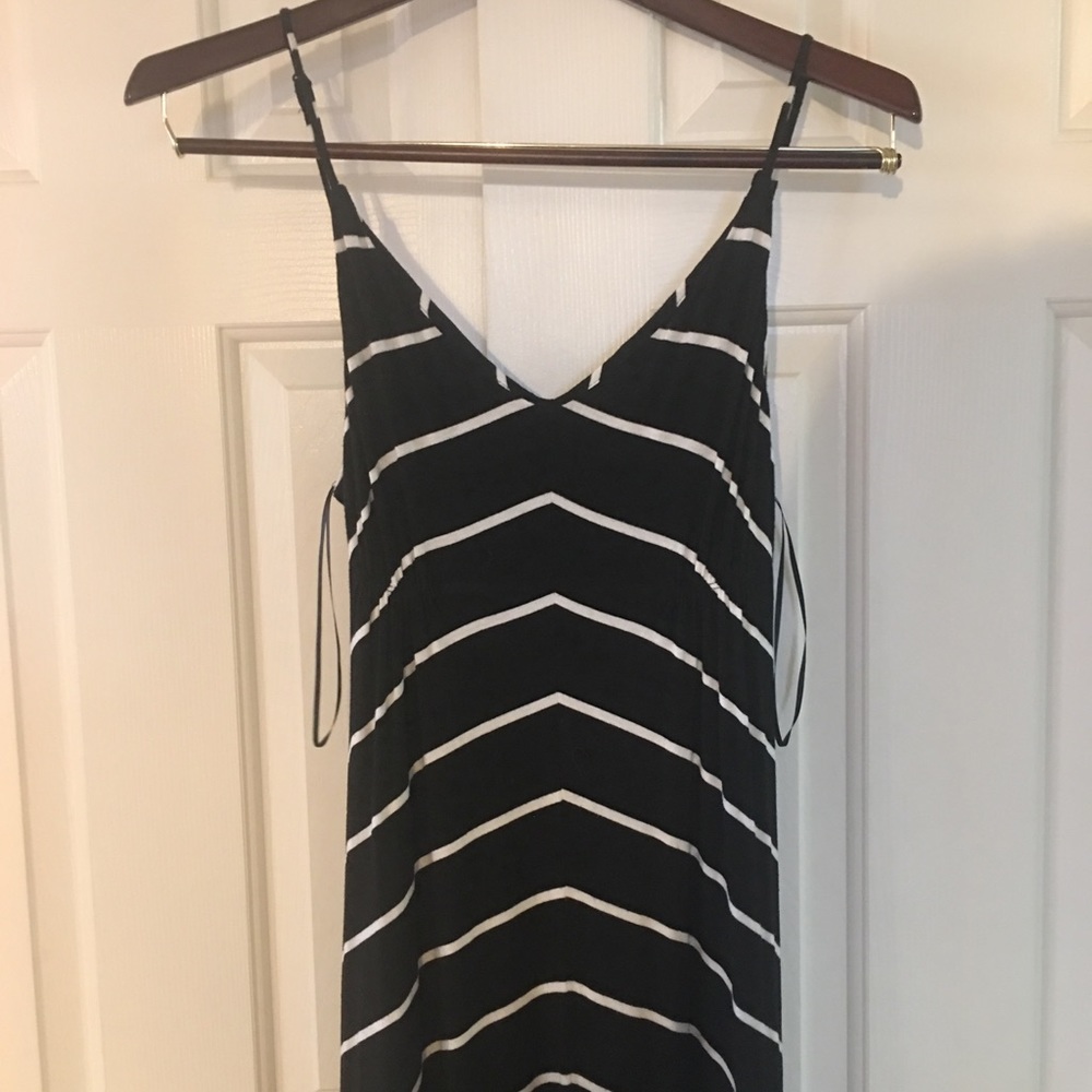 Black and white stripped maxi dress, size large